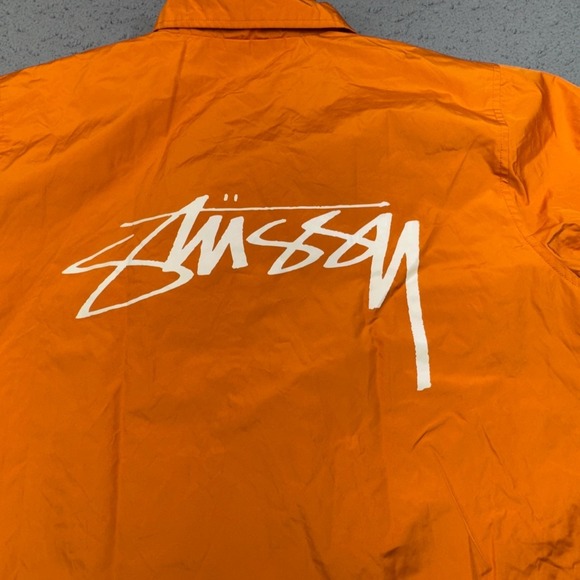 Stussy Jacket Mens Extra Small Orange Full Snap Coach‎ Windbreaker Streetwear - Picture 5 of 14